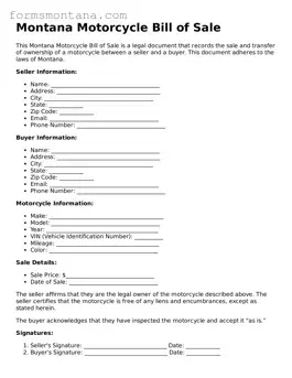 Attorney-Verified  Motorcycle Bill of Sale Form for Montana