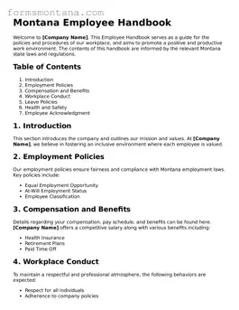 Attorney-Verified  Employee Handbook Form for Montana