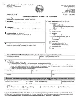 Fill a Valid Montana W 9 Form